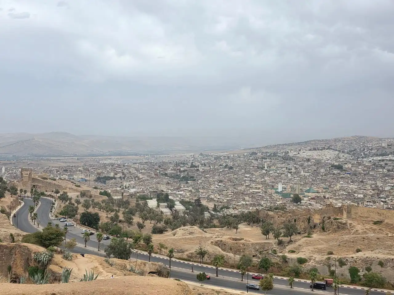 Vue panoramique de la médina de Fès avec ses minarets et toits-terrasses